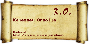 Kenessey Orsolya névjegykártya